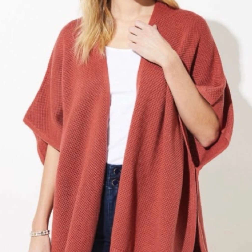 Ann Taylor Loft Waffle Stitch Wrap - Dazzling Rose - Size M/L